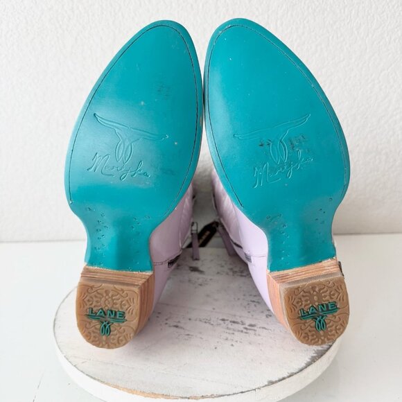 Lane SWEET MEMORIES Knee High Womens Cowboy Boots 10 Purple Cowgirl Western Tall - Picture 8 of 11